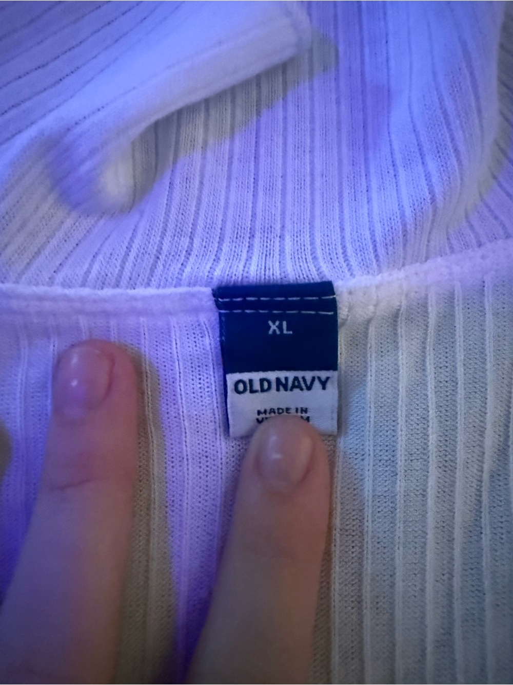 Old Navy White Ruffle Front Ribbed Tank - Picture 2 of 2